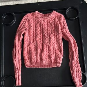 Pink Cable Knit Sweater